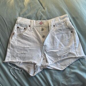 White Levi 501 shorts